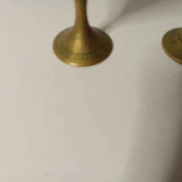 Set of 2 Vintage Etched Brass  Goblet Chalice Cups  2.5 in - Picture 5 of 12